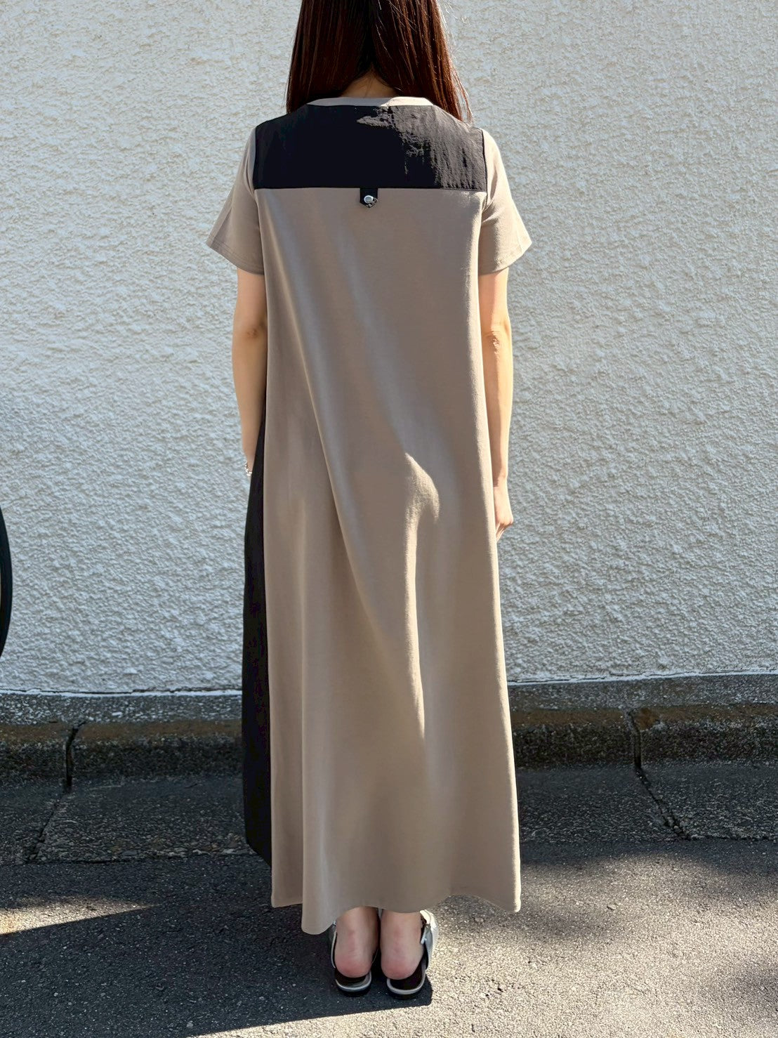 ミリタリー異素材切替ワンピース