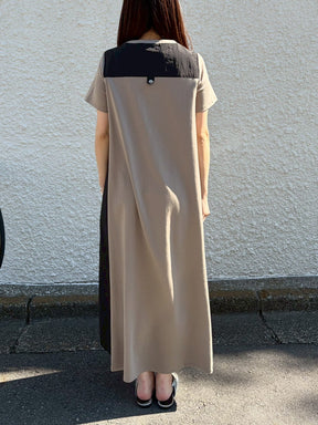ミリタリー異素材切替ワンピース