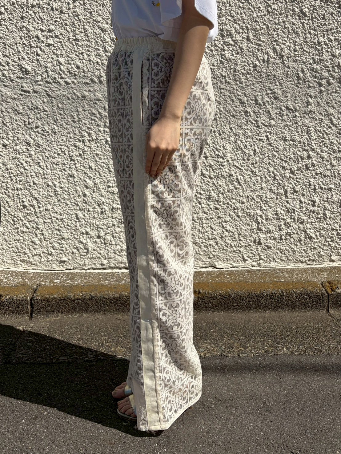 タイルレースワイドパンツ