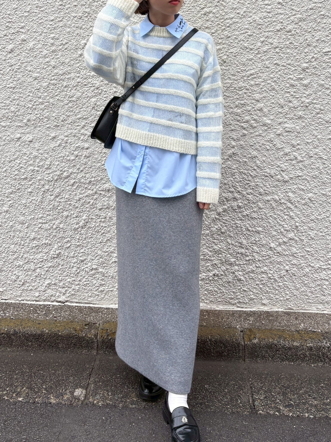 モヘア×スラブシアーボーダーニット