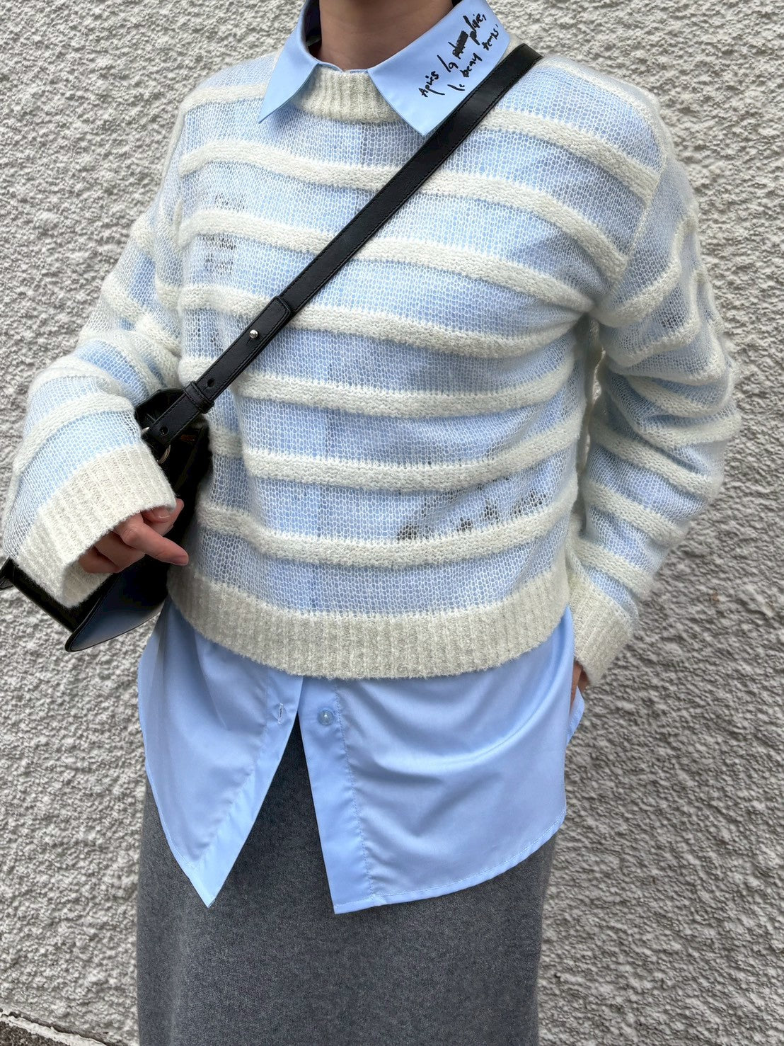 モヘア×スラブシアーボーダーニット