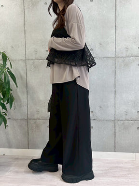 カーブポケットタックワイドパンツ