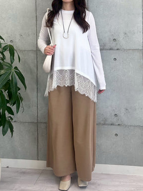 大人可愛い裾レースTOPS