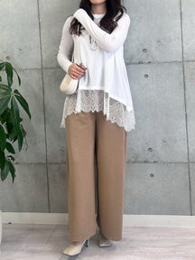 大人可愛い裾レースTOPS