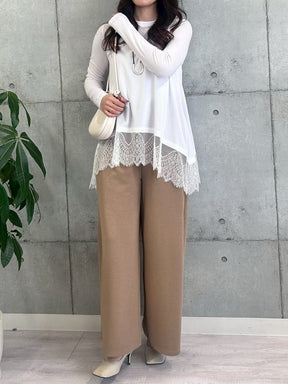 大人可愛い裾レースTOPS