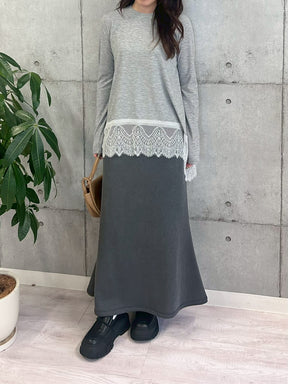 大人可愛い裾レースTOPS
