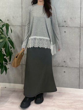 大人可愛い裾レースTOPS