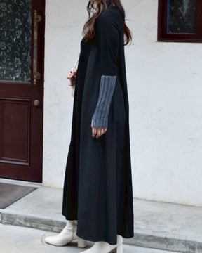 アームウォーマーライク布帛ドッキングワンピース