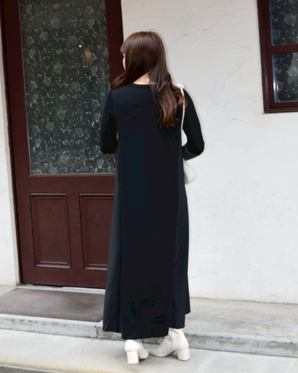 アームウォーマーライク布帛ドッキングワンピース