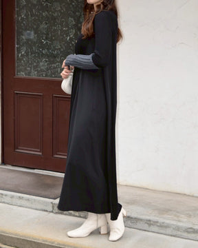 アームウォーマーライク布帛ドッキングワンピース