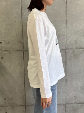 女の子柄プリントロングTシャツ