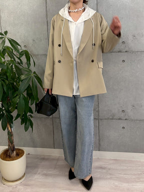 袖スリットダブルジャケット