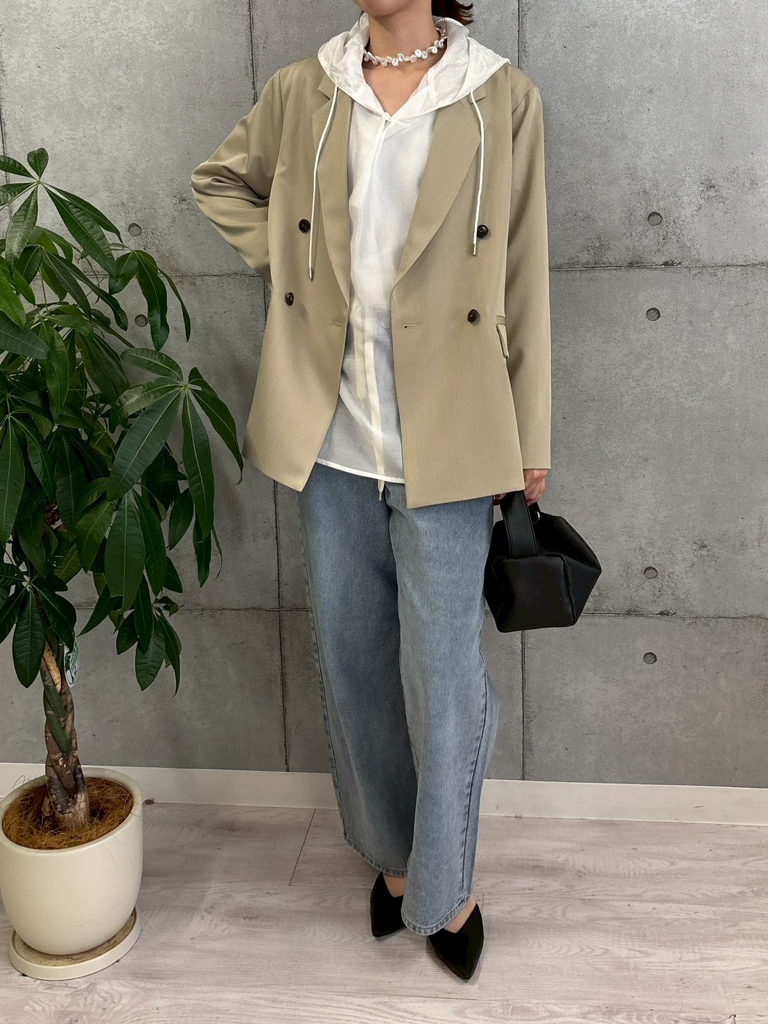 袖スリットダブルジャケット