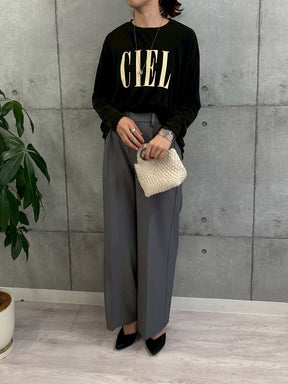 カーブポケットタックワイドパンツ