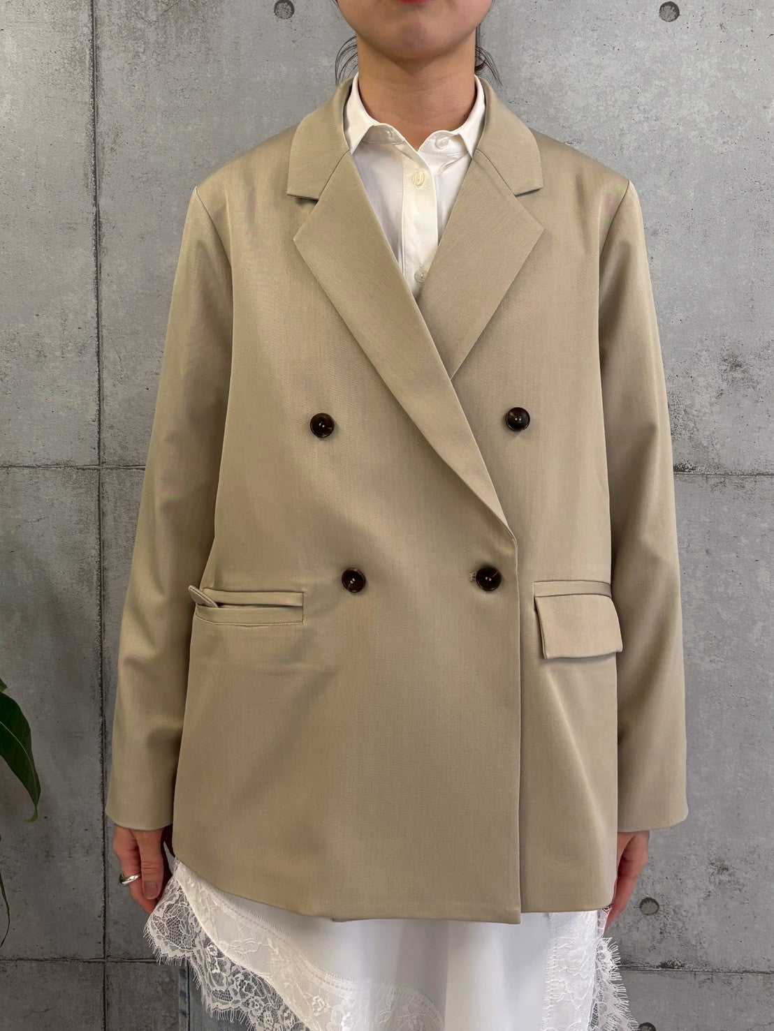 袖スリットダブルジャケット