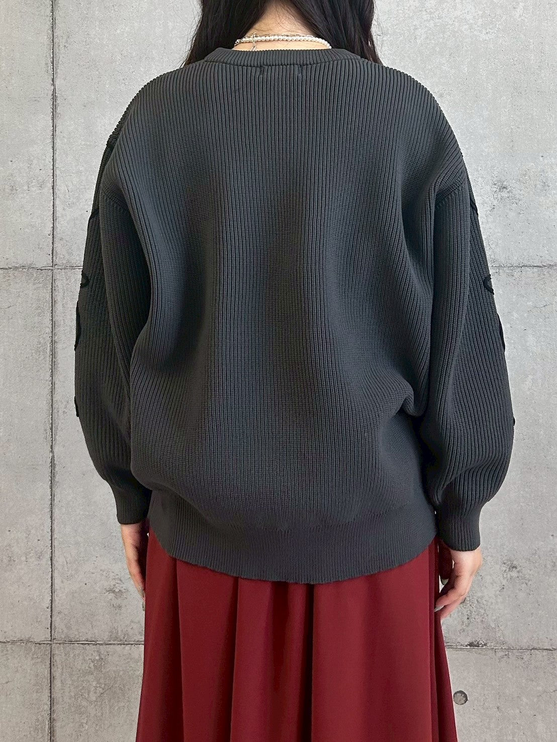 ニュアンスパターン畦ニット