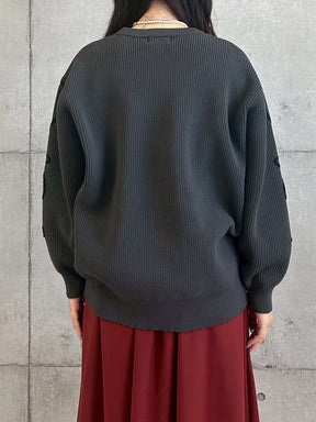 ニュアンスパターン畦ニット