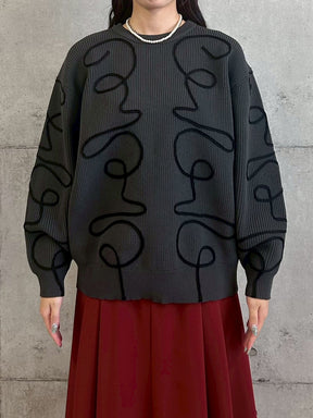 ニュアンスパターン畦ニット