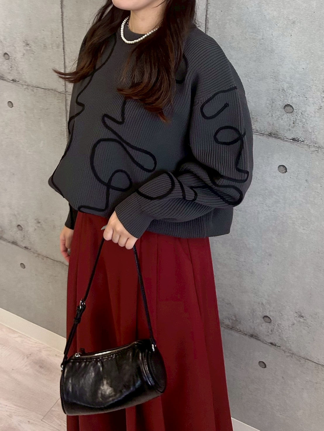 ニュアンスパターン畦ニット