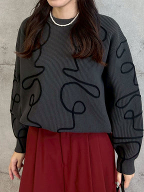 ニュアンスパターン畦ニット