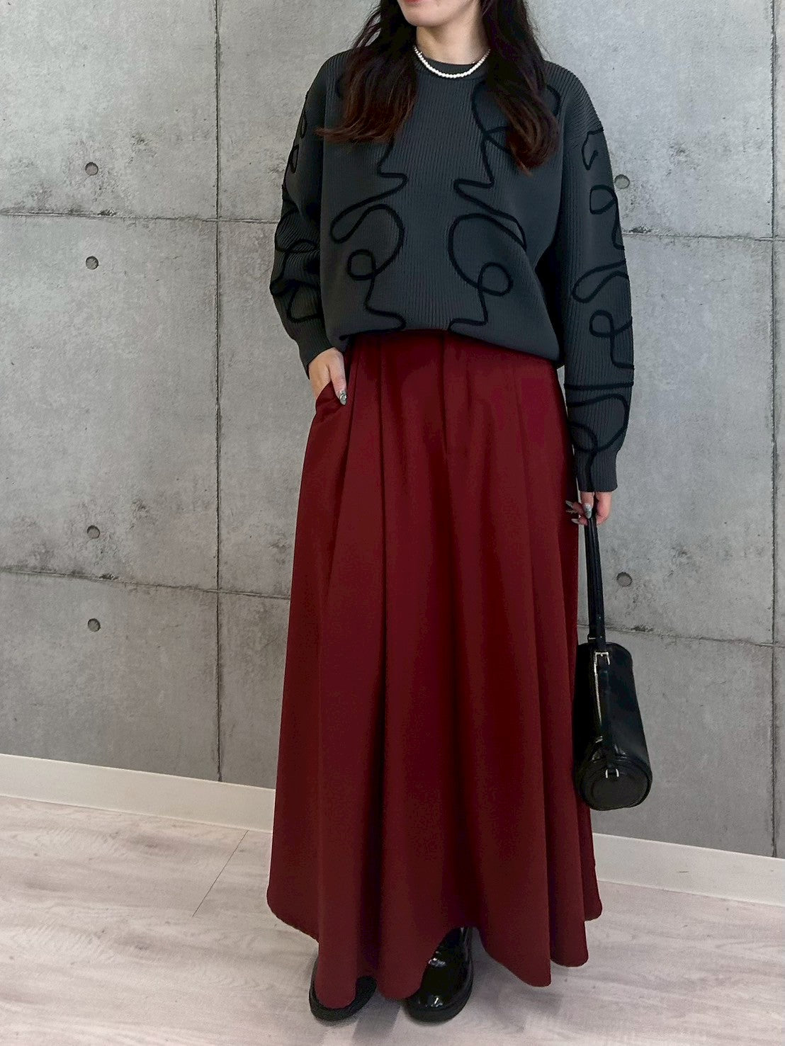 ニュアンスパターン畦ニット