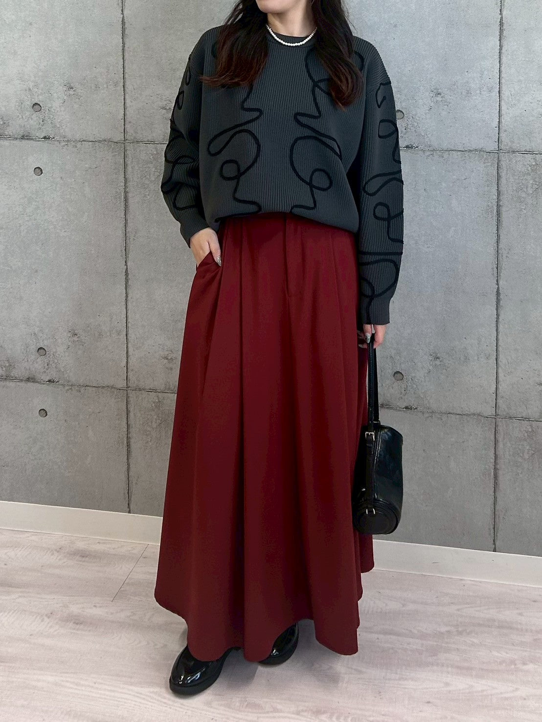 ニュアンスパターン畦ニット