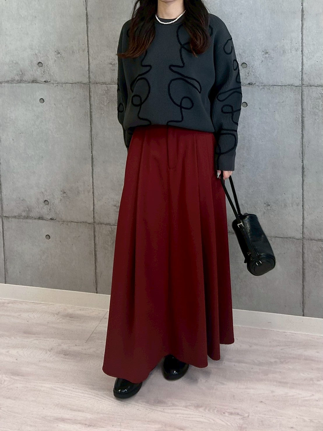 ニュアンスパターン畦ニット