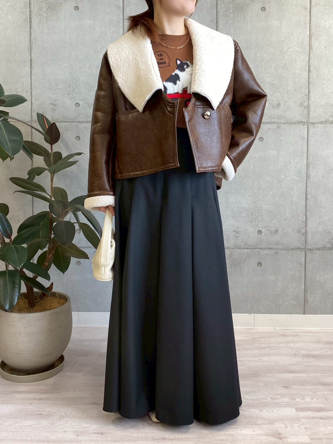 裏ボアフェイクレザージャケット