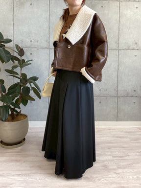 裏ボアフェイクレザージャケット