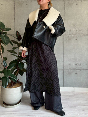 裏ボアフェイクレザージャケット