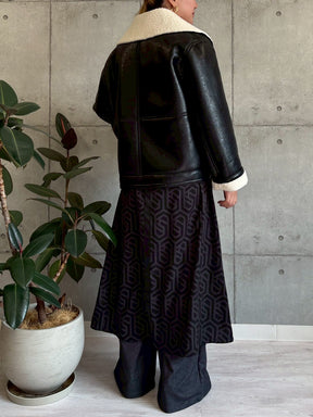 裏ボアフェイクレザージャケット