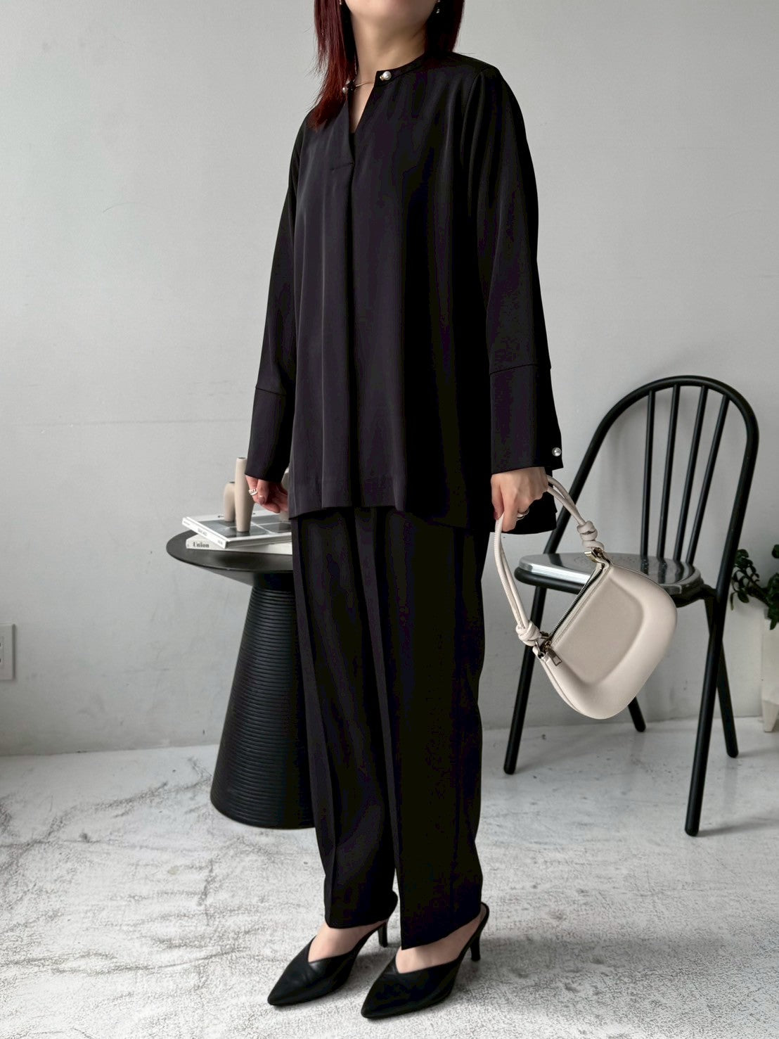 CBアシメパールブラウス