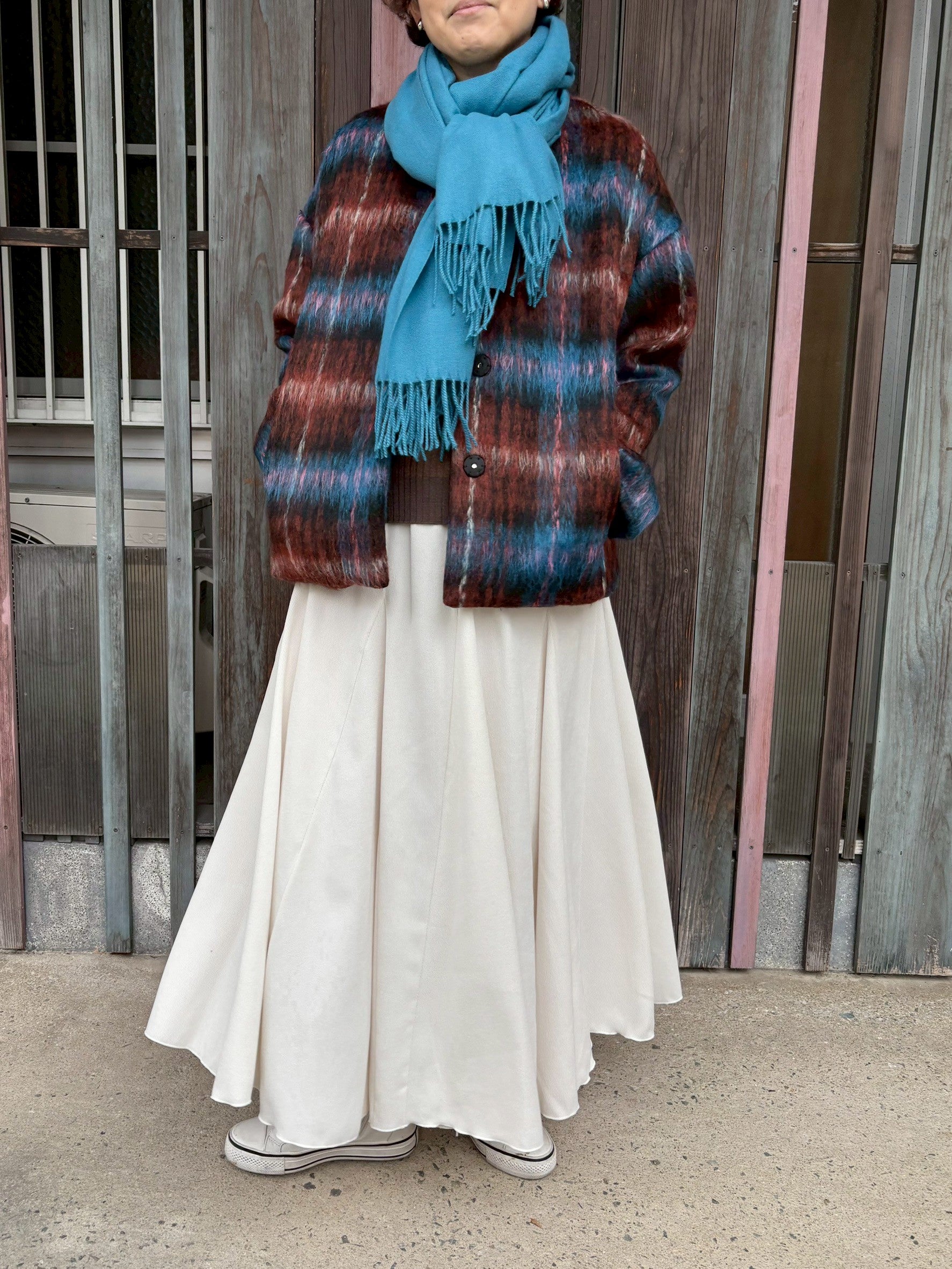 シャギーチェックブルゾン