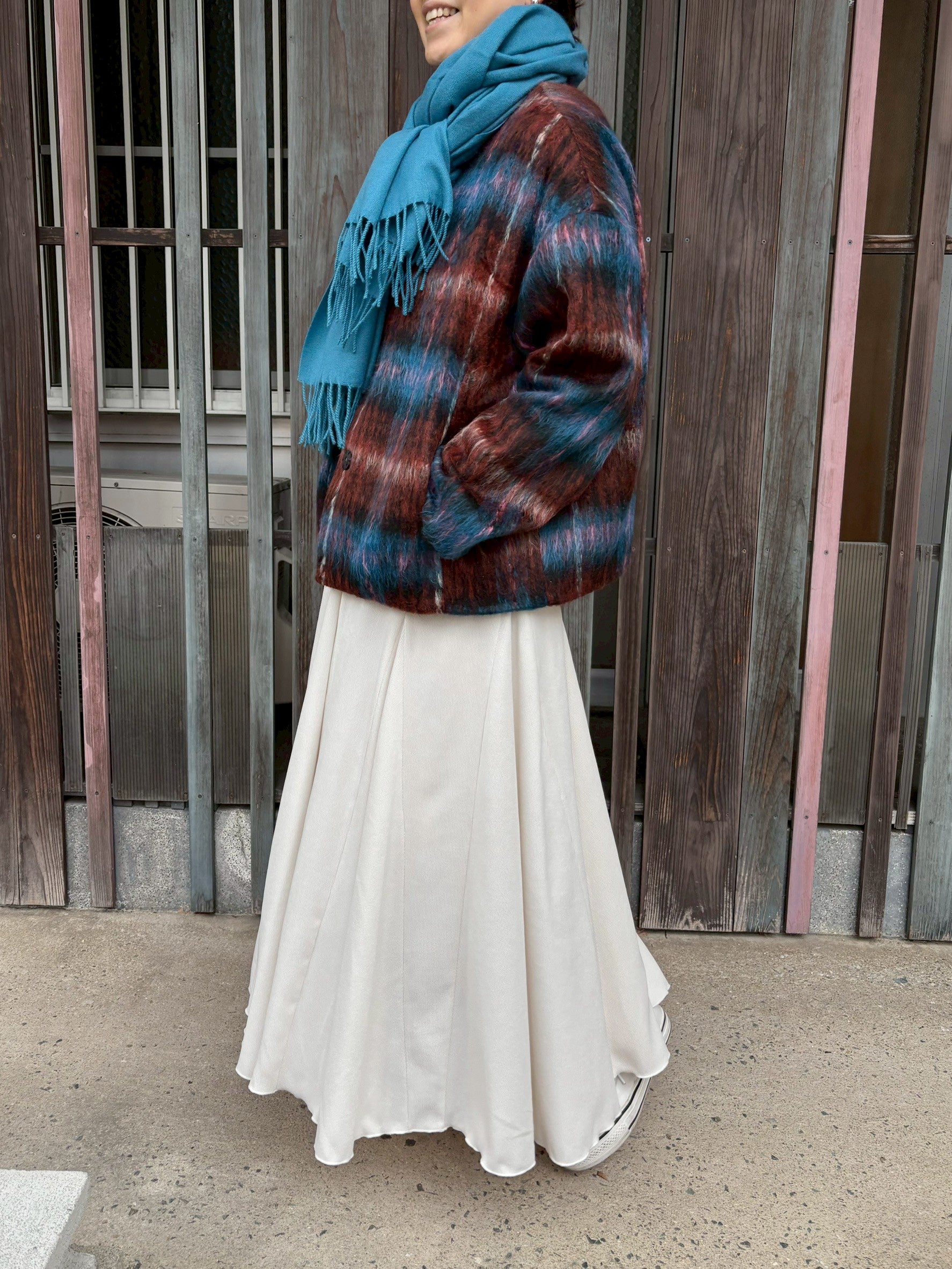 シャギーチェックブルゾン