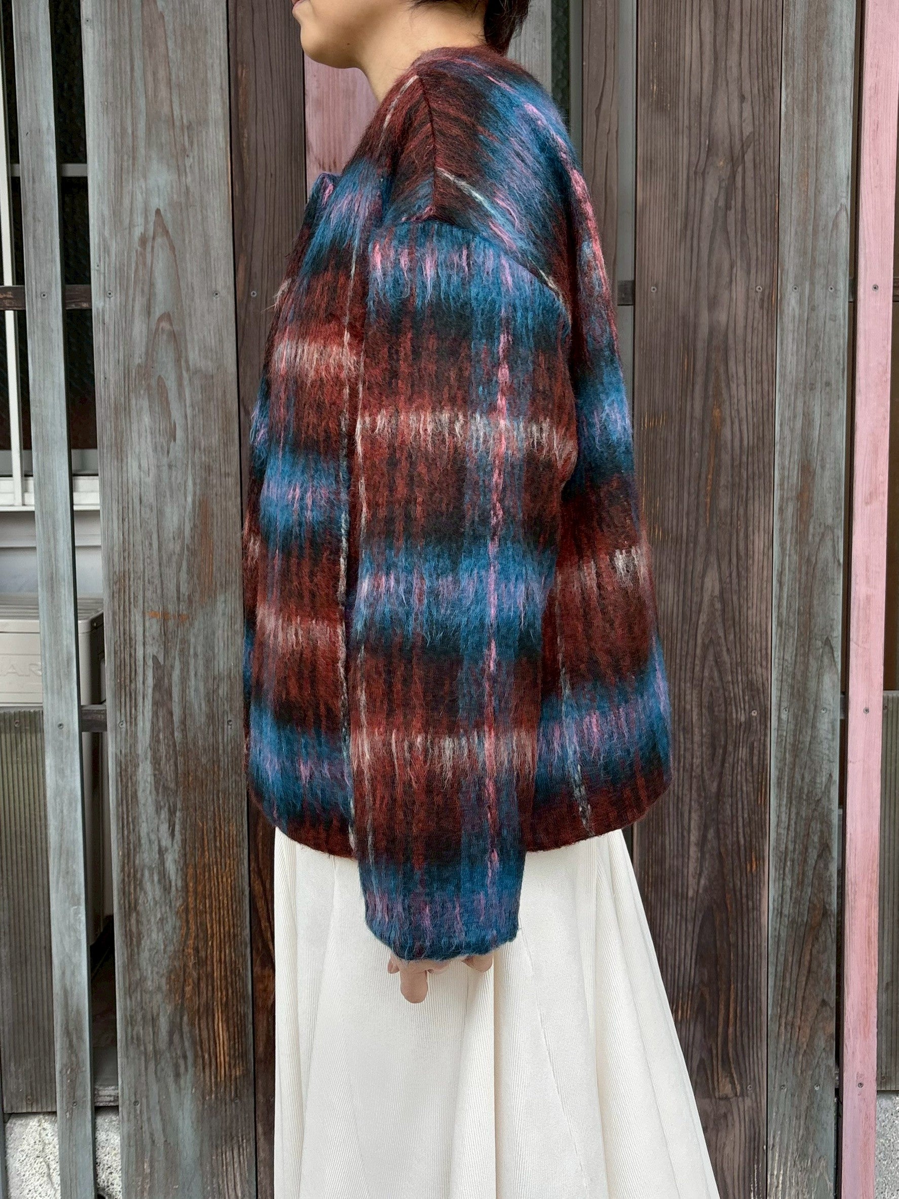 シャギーチェックブルゾン