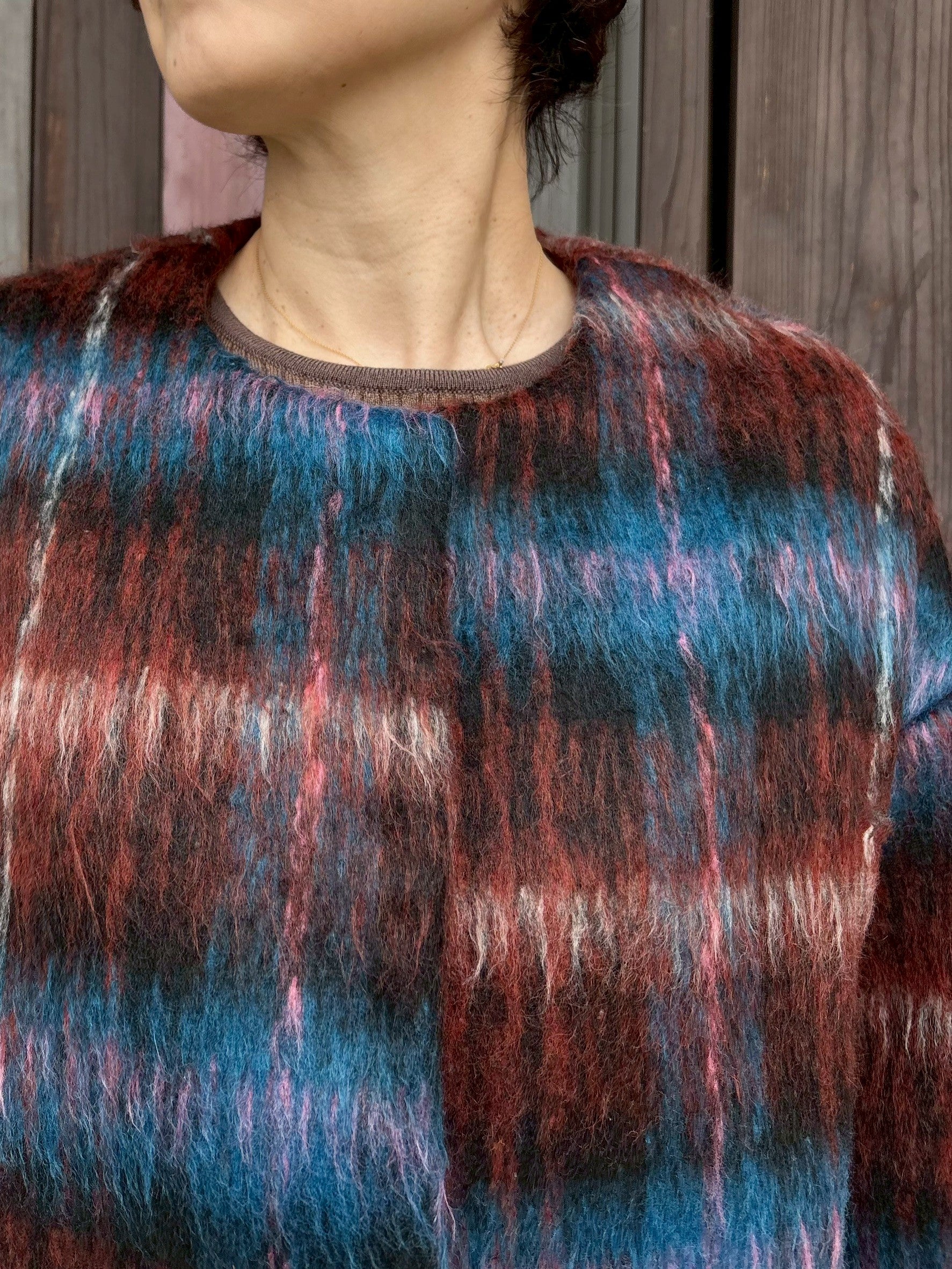 シャギーチェックブルゾン