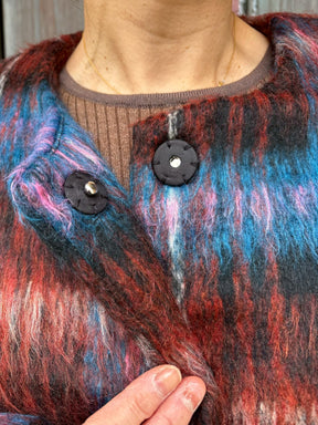 シャギーチェックブルゾン