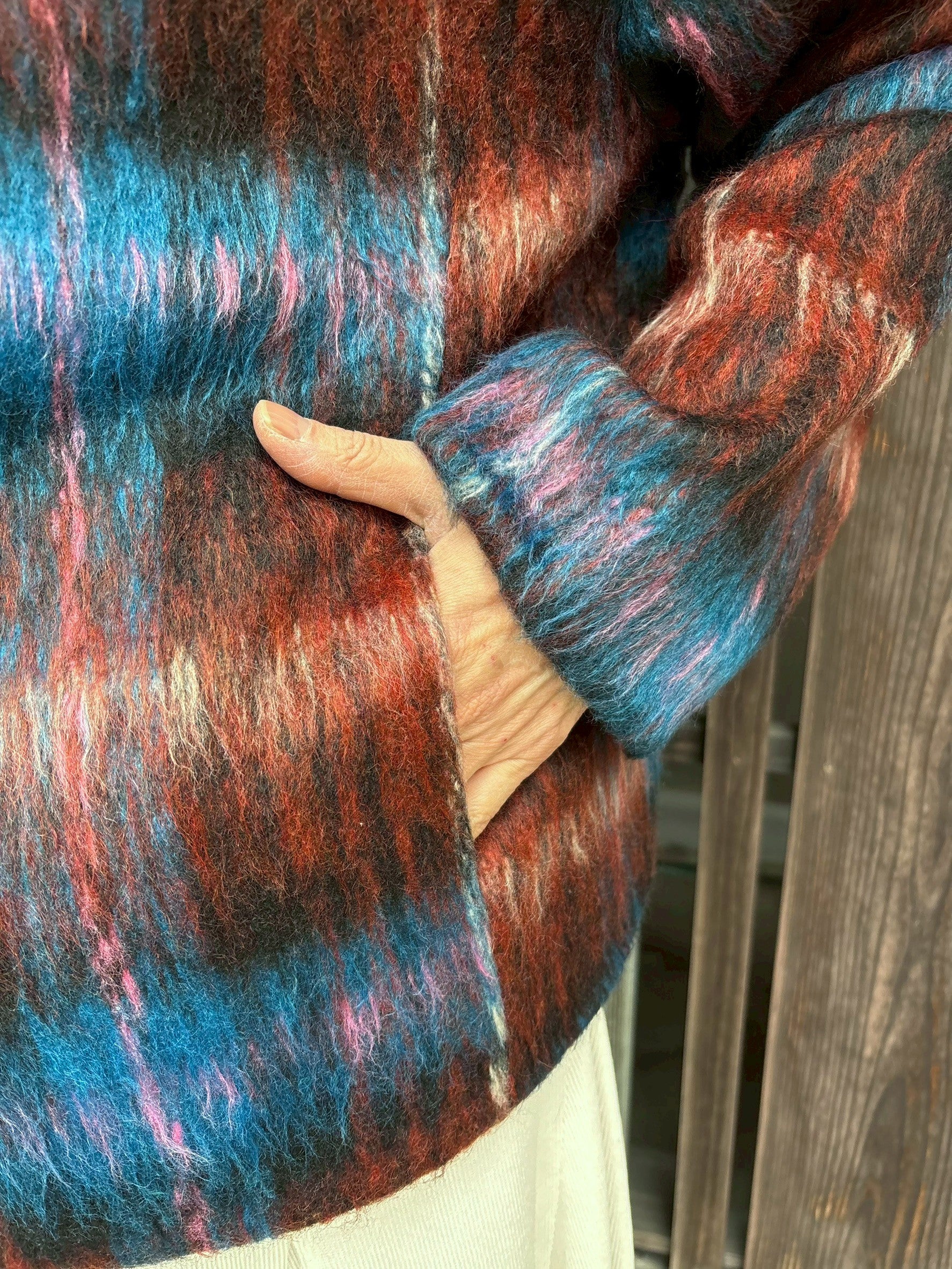 シャギーチェックブルゾン