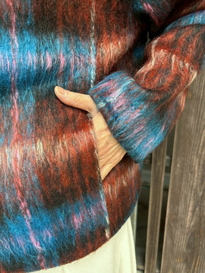 シャギーチェックブルゾン