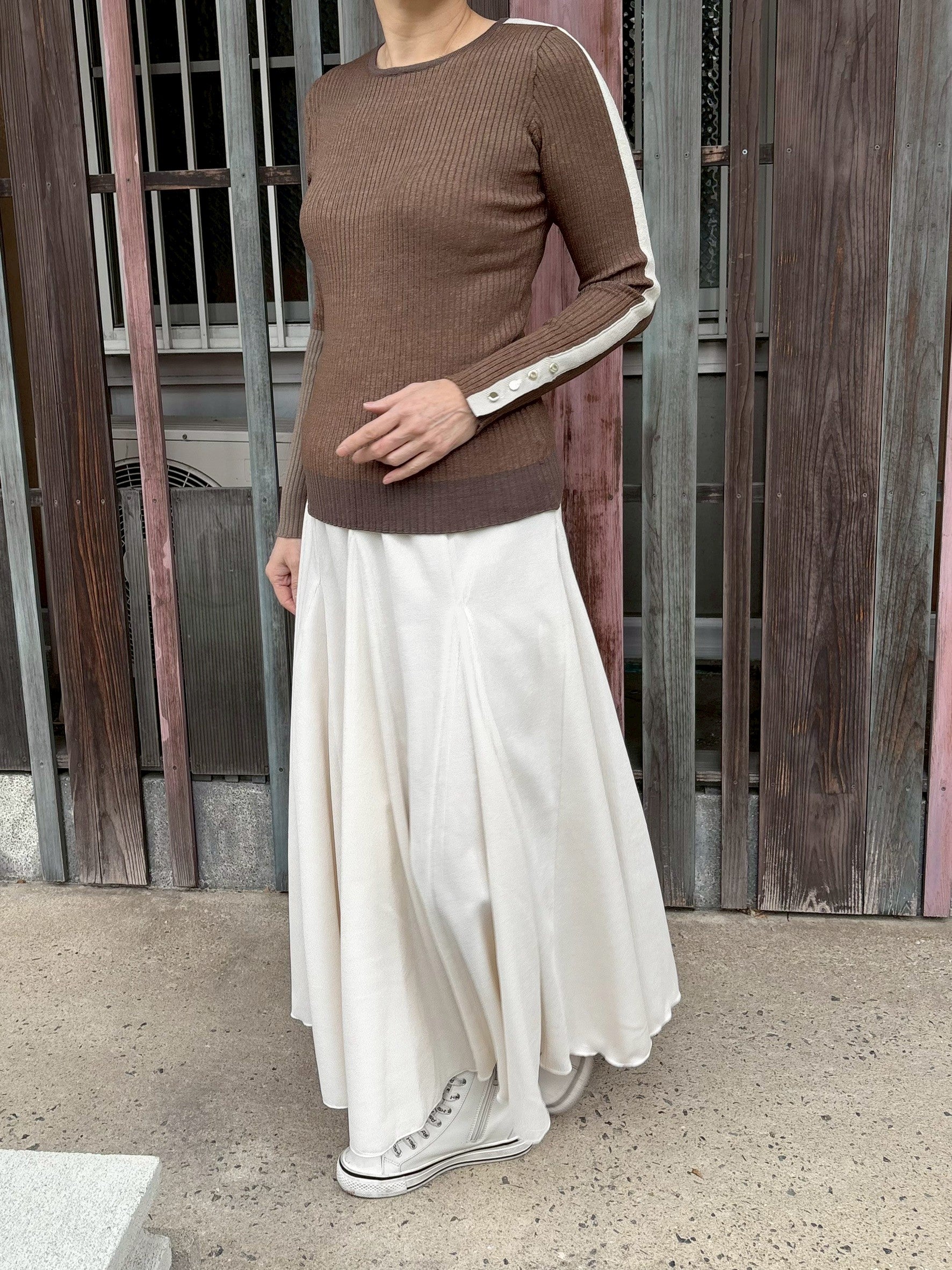 バリアスパターンリブニット