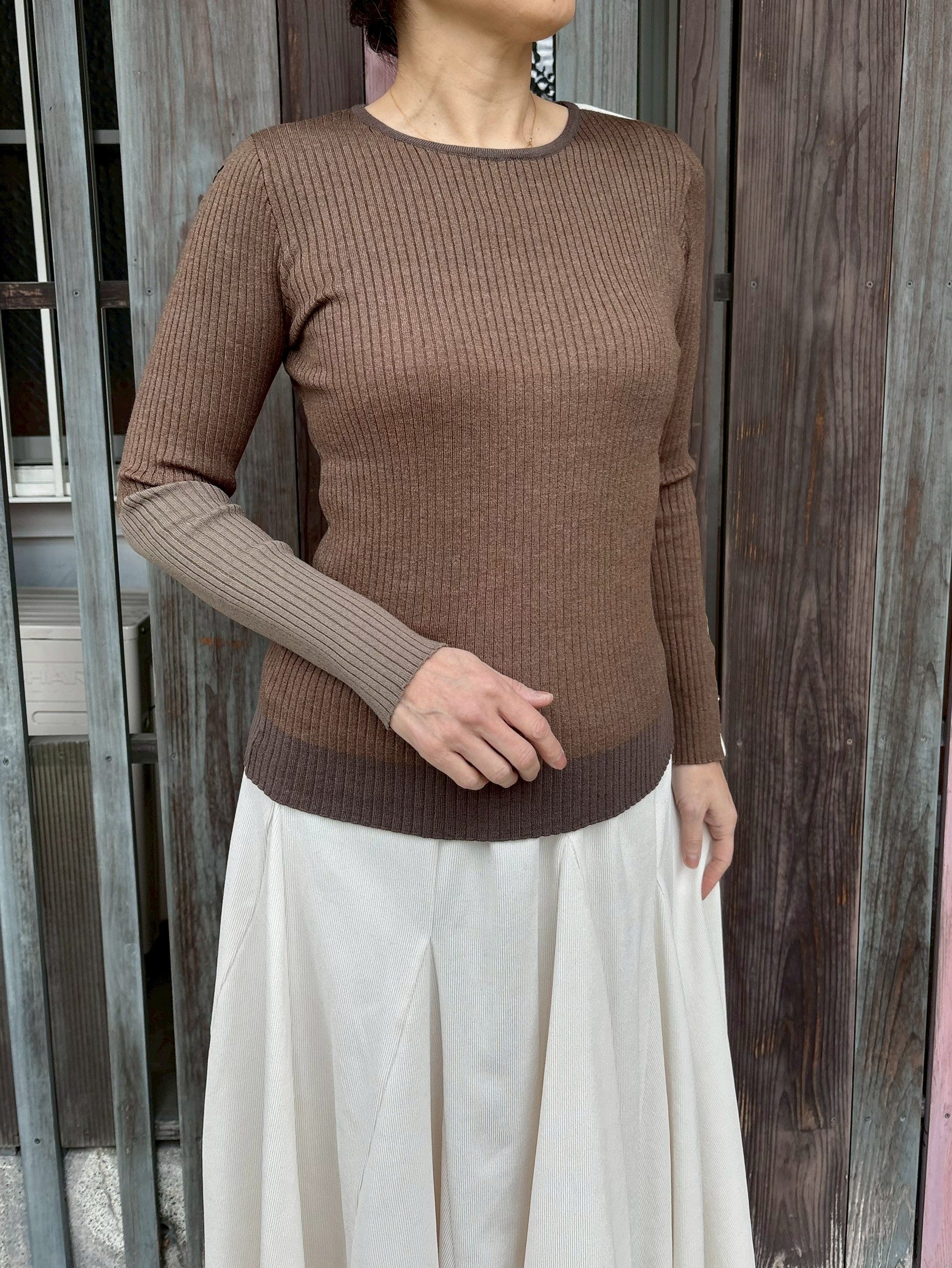 バリアスパターンリブニット