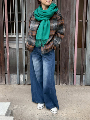 シャギーチェックブルゾン