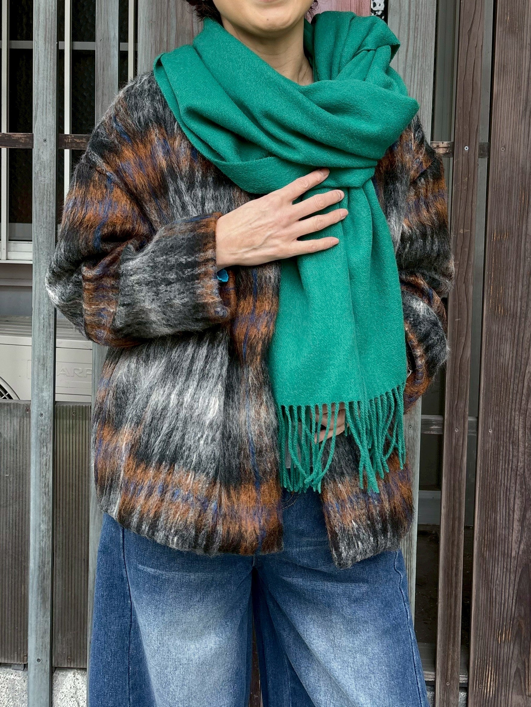 シャギーチェックブルゾン