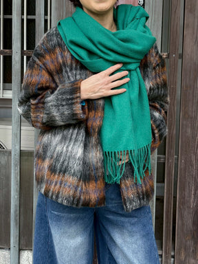 シャギーチェックブルゾン