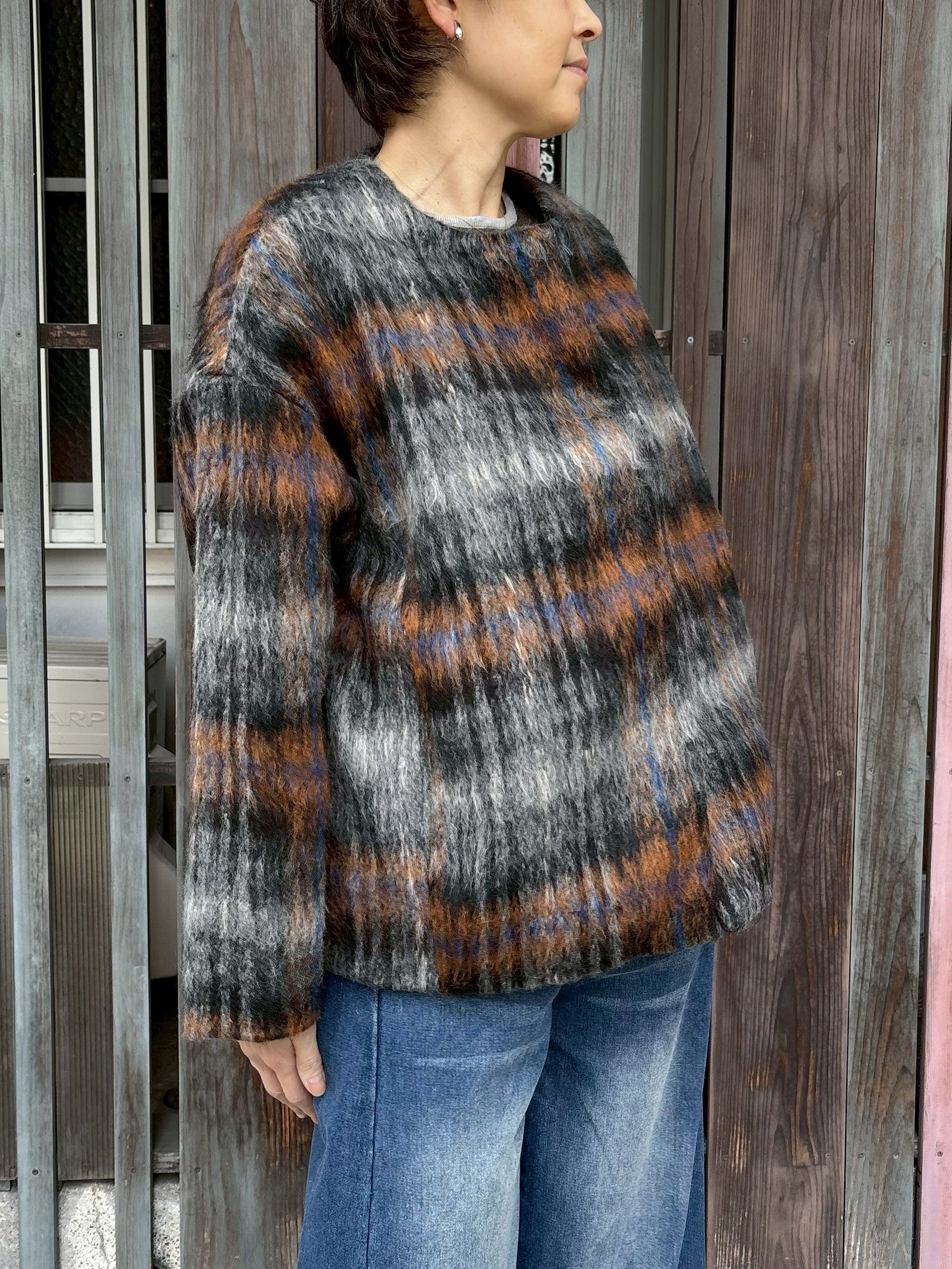 シャギーチェックブルゾン