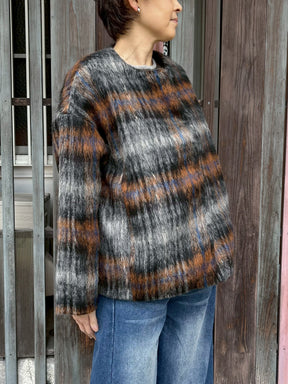 シャギーチェックブルゾン