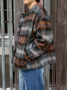 シャギーチェックブルゾン