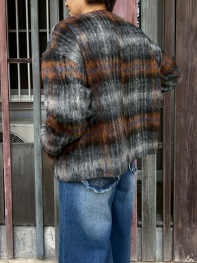 シャギーチェックブルゾン