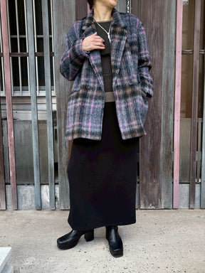 シャギーチェックジャケット