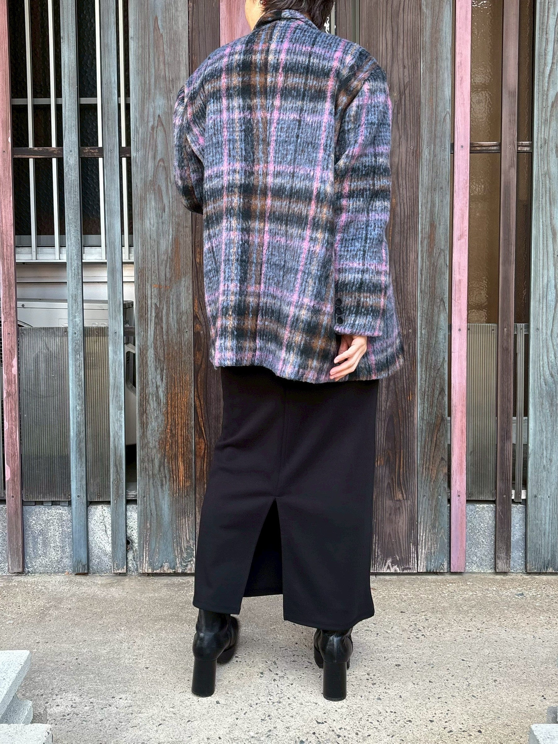 シャギーチェックジャケット